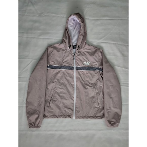 New Balance Women's Gray Full Zip Front Hooded Windbreaker Jacket Size XL - Picture 3 of 11